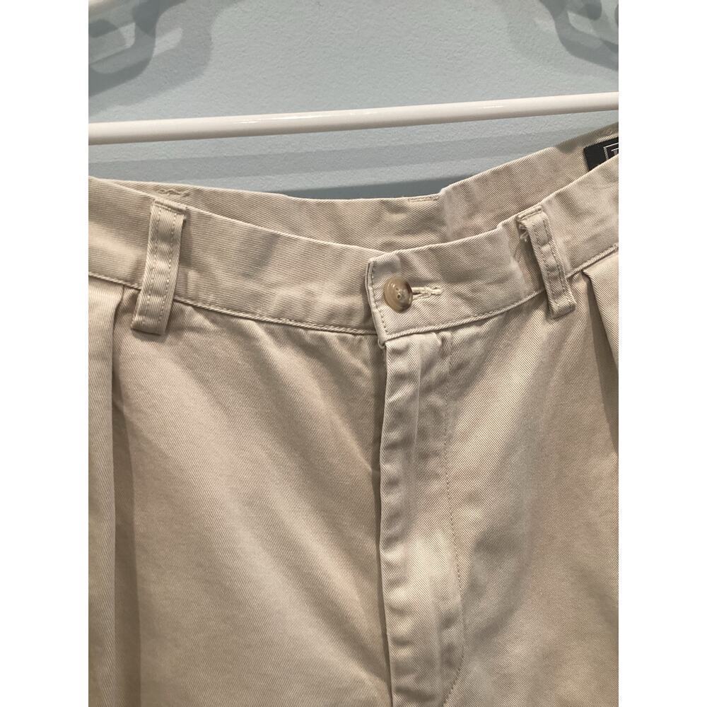 Vtg Polo Ralph Lauren Mens Pleated Shorts 36 Khaki Beige 9 In Preppy Classic 90s - Picture 5 of 10